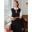 Letter Embroidery Two Tone Polo Neck Dress