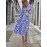 All Over Plants Print Button Front Dress
